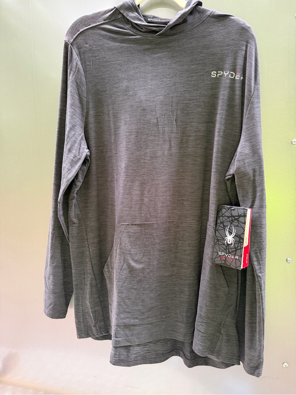 Spyder Men’s Dark Gray Lightweight Hooded Long Sleeve